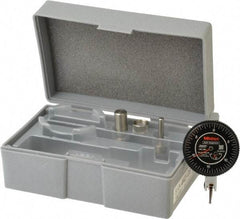 Mitutoyo - 0.06 Inch Range, 0.0005 Inch Dial Graduation, Horizontal Dial Test Indicator - 1.5748 Inch Black Dial, 0-15-0 Dial Reading, Accurate to 0.0005 Inch - Exact Tool & Supply