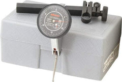 Mitutoyo - 9 Piece, 0" to 0.06" Measuring Range, 40mm Dial Diam, 0-15-0 Dial Reading, Black Dial Test Indicator Kit - 0.0005" Accuracy, 1.33" Contact Point Length, 0.039, 0.079 & 0.118" Ball Diam, 0.0005" Dial Graduation - Exact Tool & Supply