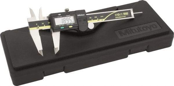 Mitutoyo - 0 to 100mm Range, 0.01mm Resolution, Electronic Caliper - Stainless Steel with 40mm Stainless Steel Jaws, 0.03mm Accuracy, SPC Output - Exact Tool & Supply