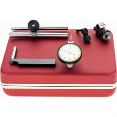 Starrett - 5 Piece, 0" to 0.01" Measuring Range, 1-3/8" Dial Diam, 0-5-0 Dial Reading, Red Dial Test Indicator Kit - 13/16" Contact Point Length, 1.98mm Ball Diam, 0.0001" Dial Graduation - Exact Tool & Supply