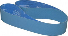 Norton - 2-1/2" Wide x 60" OAL, 100 Grit, Zirconia Alumina Abrasive Belt - Zirconia Alumina, Fine, Coated, X Weighted Cloth Backing, Series R823 - Exact Tool & Supply