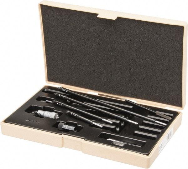 Mitutoyo - 2 to 12", Mechanical Inside Micrometer - 0.001" Graduation, 0.00024+" (0.00004xR/2) Accuracy, Friction Thimble - Exact Tool & Supply