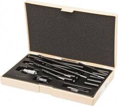 Mitutoyo - 2 to 12", Mechanical Inside Micrometer - 0.001" Graduation, 0.00024+" (0.00004xR/2) Accuracy, Friction Thimble - Exact Tool & Supply