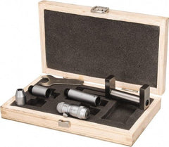Fowler - 2 to 6", Satin Chrome Coated, Mechanical Inside Micrometer Set - 0.001" Graduation, Friction Thimble, Includes Fitted Case, Standard & Wrench - Exact Tool & Supply