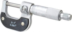 Value Collection - 0 to 1" Range, 0.001" Graduation, Mechanical Outside Micrometer - Ratchet Stop Thimble - Exact Tool & Supply