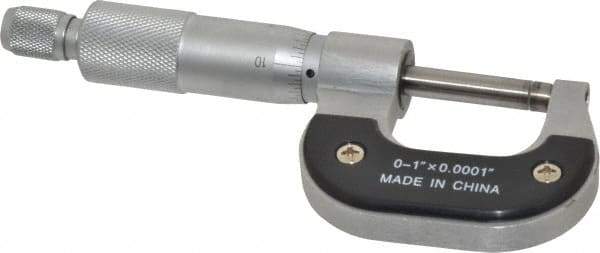 Value Collection - 0 to 1" Range, 0.0001" Graduation, Mechanical Outside Micrometer - Ratchet Stop Thimble - Exact Tool & Supply