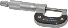 Value Collection - 0 to 1" Range, 0.0001" Graduation, Mechanical Outside Micrometer - Ratchet Stop Thimble - Exact Tool & Supply
