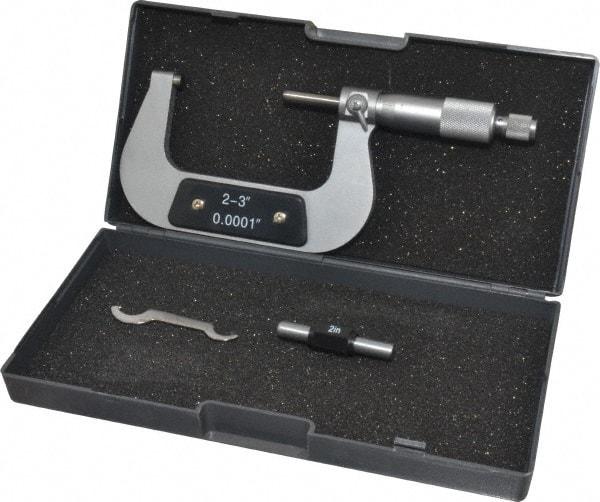 Value Collection - 2 to 3" Range, 0.0001" Graduation, Mechanical Outside Micrometer - Ratchet Stop Thimble - Exact Tool & Supply