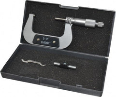 Value Collection - 2 to 3" Range, 0.0001" Graduation, Mechanical Outside Micrometer - Ratchet Stop Thimble - Exact Tool & Supply