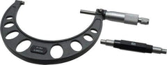 Value Collection - 4 to 5" Range, 0.0001" Graduation, Mechanical Outside Micrometer - Ratchet Stop Thimble - Exact Tool & Supply