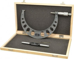 Value Collection - 6 to 7" Range, 0.0001" Graduation, Mechanical Outside Micrometer - Ratchet Stop Thimble - Exact Tool & Supply