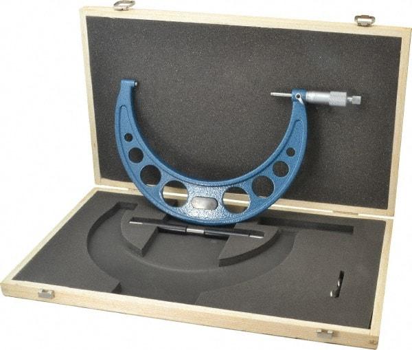 Value Collection - 7 to 8" Range, 0.0001" Graduation, Mechanical Outside Micrometer - Ratchet Stop Thimble - Exact Tool & Supply
