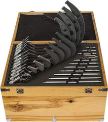 Value Collection - 0 to 12" Range, 12 Piece Mechanical Outside Micrometer Set - 0.0001" Graduation, 0.000160, 0.000200, 0.000240, 0.000280, 0.000320, 0.000360 Accuracy, Ratchet Stop Thimble, Carbide Tipped, Forged Steel/Tubular Steel (Frame) Face - Exact Tool & Supply