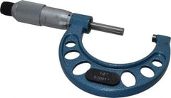 Fowler - 1 to 2" Range, 0.0001" Graduation, Mechanical Outside Micrometer - Friction Thimble, Accurate to 0.00015" - Exact Tool & Supply