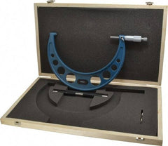 Fowler - 7 to 8" Range, 0.0001" Graduation, Mechanical Outside Micrometer - Ratchet Stop Thimble, Accurate to 0.0003" - Exact Tool & Supply