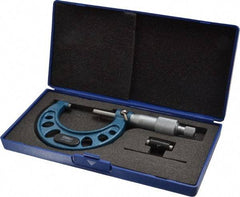 Fowler - 1 to 2" Range, 0.001" Graduation, Mechanical Outside Micrometer - Ratchet Stop Thimble, Accurate to 0.0001" - Exact Tool & Supply