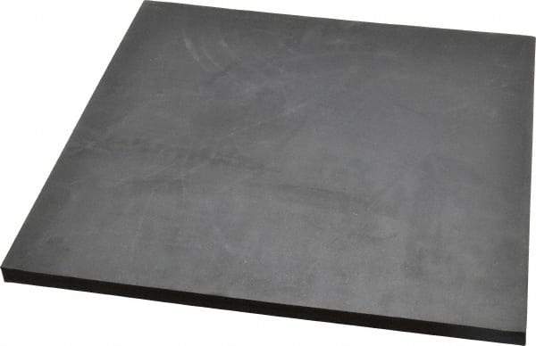 Made in USA - 12" Long, 12" Wide, 1/2" Thick, Neoprene Rubber Foam Sheet - 35 to 45 Durometer, Black, -20 to 220°F, 800 psi Tensile Strength, Stock Length - Exact Tool & Supply