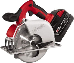 Milwaukee Tool - 28 Volt, 6-7/8" Blade, Cordless Circular Saw - 3,200 RPM, 2 Lithium-Ion Batteries Included - Exact Tool & Supply