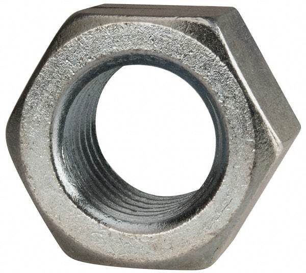 Value Collection - 1-3/4 - 5 UNC Steel Right Hand Hex Nut - 2-5/8" Across Flats, 1-1/2" High, Zinc Clear Finish - Exact Tool & Supply