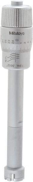 Mitutoyo - 0.65 to 0.8", Mechanical Inside Hole Micrometer - 0.0002" Graduation, 0.0001" Accuracy, Ratchet Stop Thimble - Exact Tool & Supply