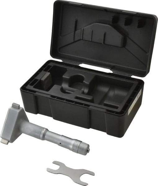 Mitutoyo - 3-1/2 to 4", Mechanical Inside Hole Micrometer - 0.0002" Graduation, 0.00015" Accuracy, Ratchet Stop Thimble - Exact Tool & Supply