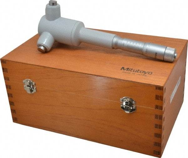 Mitutoyo - 4" to 5", Mechanical Inside Hole Micrometer - 0.0002" Graduation, 0.00025" Accuracy, Ratchet Stop Thimble - Exact Tool & Supply