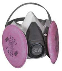 3M - Size S, P100 NIOSH Filter Rating, Thermoplastic Elastomer, Half Mask Facepiece Respirator Assembly - Protection from Oil and Non-Oil Based Particles, 4 Point Suspension - Exact Tool & Supply