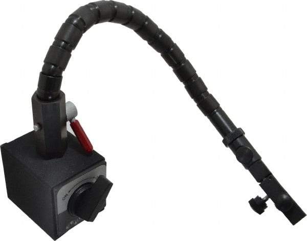 Flexbar - 90 Lb Magnetic Force, Fine Adjustment Indicator Positioner & Holder with Base - Flexible Arm, Rectangular Base, 2-5/8" Base Height, 2-1/4" Base Length, 2" Base Width - Exact Tool & Supply