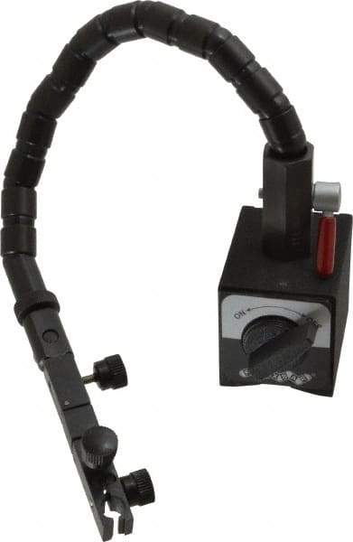 Flexbar - 90 Lb Magnetic Force, Fine Adjustment Indicator Positioner & Holder with Base - Flexible Arm, Rectangular Base, 2-5/8" Base Height, 2-1/4" Base Length, 2" Base Width - Exact Tool & Supply