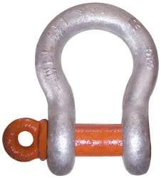CM - 1-3/4" Nominal Chain Size, 34 Ton Alloy Steel Screw Anchor Shackle - 2-5/32" Diam, 2" Pin Diam, 2-7/8" Wide Inside Jaw, 4-1/2" Inside Width - Exact Tool & Supply
