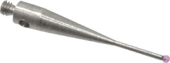 SPI - 1 mm Ball Diameter, M2 Thread, Ruby Point Ball Tip CMM Stylus - 20 mm Overall Length - Exact Tool & Supply
