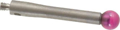 SPI - 4 mm Ball Diameter, M2 Thread, Ruby Point Ball Tip CMM Stylus - 20 mm Overall Length - Exact Tool & Supply