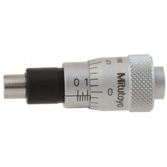 Mitutoyo - 1/4 Inch, 1.14 Inch Thimble, 6.35mm Diameter x 0.6102 Inch Long Spindle, Mechanical Micrometer Head - Exact Tool & Supply