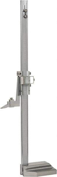 Value Collection - 0 to 24 Inch Measurement, 0.001 Inch Graduation, Vernier Height Gage - Satin Chrome Finish, Steel, 7 Inch Long x 4.7 Inch Wide - Exact Tool & Supply
