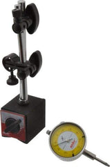 Value Collection - 0.001" Graduation, 0-100 Dial Reading, Indicator & Base Kit - C Holder, 0.001 Inch Graduation, Includes Dial Indicator, Magnetic Base - Exact Tool & Supply