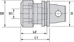 Kennametal - 0.02" to 5/8" Capacity, 45mm Projection, Modular Connection, ER25 Collet Chuck - 65mm OAL - Exact Tool & Supply