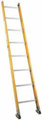 Made in USA - 8' High, Type IA Rating, Fiberglass Extension Ladder - Exact Tool & Supply