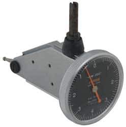 Peacock - 0.03 Inch Range, 0.0005 Inch Dial Graduation, Vertical Dial Test Indicator - 1-3/8 Inch Black Dial, 0-15-0 Dial Reading, Accurate to 0.0005 Inch - Exact Tool & Supply