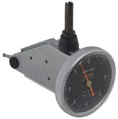 Peacock - 0.03 Inch Range, 0.0005 Inch Dial Graduation, Vertical Dial Test Indicator - 1-3/8 Inch Black Dial, 0-15-0 Dial Reading, Accurate to 0.0005 Inch - Exact Tool & Supply