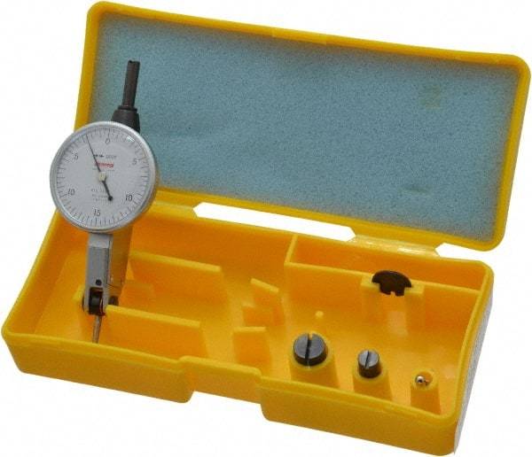 Peacock - 0.03 Inch Range, 0.0005 Inch Dial Graduation, Horizontal Dial Test Indicator - 1-3/8 Inch White Dial, 0-15-0 Dial Reading, Accurate to 0.0005 Inch - Exact Tool & Supply