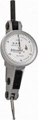 INTERAPID - 0.06 Inch Range, 0.0005 Inch Dial Graduation, Horizontal Dial Test Indicator - 1.2 Inch White Dial, 0-15-0 Dial Reading - Exact Tool & Supply