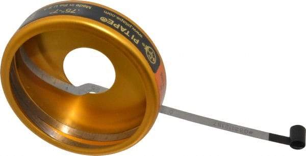 Made in USA - 0.001 Inch Graduation, 3/4 to 7 Inch Measurement, Spring Steel Diameter Tape Measure - 1/2 Inch Wide, 0.007 Inch Thick - Exact Tool & Supply