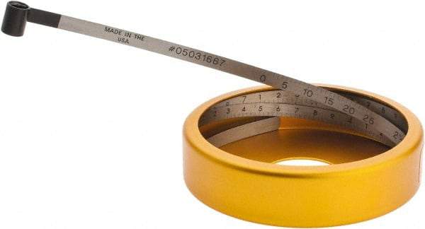 Made in USA - 0.001 Inch Graduation, 2 to 12 Inch Measurement, Spring Steel Diameter Tape Measure - 1/2 Inch Wide, 0.01 Inch Thick - Exact Tool & Supply