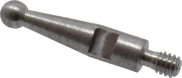 SPI - 0.078" Ball Diam, Steel, Ball Test Indicator Contact Point - 1/2" Contact Point Length, Use with Peacock Test Indicators - Exact Tool & Supply