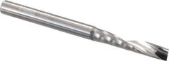 Onsrud - 1/4" Cutting Diam x 1-1/4" Length of Cut, 1 Flute, Upcut Spiral Router Bit - Uncoated, Right Hand Cut, Solid Carbide, 3" OAL x 1/4" Shank Diam, Single Edge, 21° Helix Angle - Exact Tool & Supply