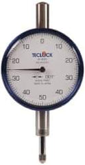 Teclock - 1/4" Range, 0-50-0 Dial Reading, 0.001" Graduation Dial Drop Indicator - 2-11/64" Dial, 0.1" Range per Revolution, 0.0007" Accuracy - Exact Tool & Supply