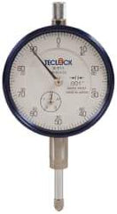Teclock - 1/2" Range, 0-100 Dial Reading, 0.001" Graduation Dial Drop Indicator - 2-11/64" Dial, 0.1" Range per Revolution, 0.0009" Accuracy, Revolution Counter - Exact Tool & Supply