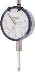 Teclock - 1" Range, 0-100 Dial Reading, 0.001" Graduation Dial Drop Indicator - 2-11/64" Dial, 0.1" Range per Revolution, 0.0014" Accuracy, Revolution Counter - Exact Tool & Supply