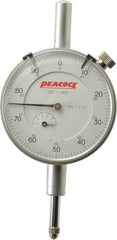 Peacock - 1/2" Range, 0-100 Dial Reading, 0.001" Graduation Dial Drop Indicator - 2-3/64" Dial, 0.001" Accuracy, Revolution Counter - Exact Tool & Supply