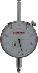 Peacock - 1" Range, 0-100 Dial Reading, 0.001" Graduation Dial Drop Indicator - 2-3/64" Dial, 0.002" Accuracy, Revolution Counter - Exact Tool & Supply